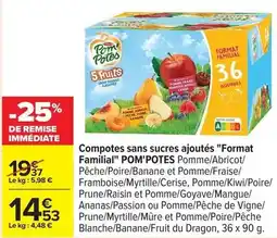 Carrefour Drive Pom'potes - compotes sans sucres ajoutés format familial offre