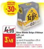 G20 Leffe - bière blonde belge d'abbaye 0.0% vol offre