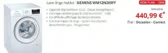 Darty Siemens WM12N209FF offre