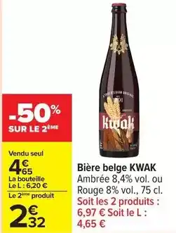 Carrefour Kwak - bière belge offre