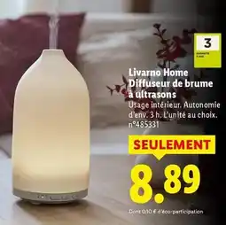 Lidl Livarno home - diffuseur de brume à ultrasons offre