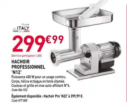 RAGT Jardin & Maison LE PRATIQUE Hachoir professionnel offre