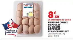 Hyper U Hauts de cuisse ou pilons de poulet les accessibles offre