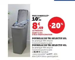 Hyper U Poubelle de tri selectif offre