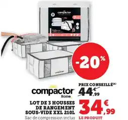 Hyper U Lot de 3 housses de rangement sous-vide xxl offre
