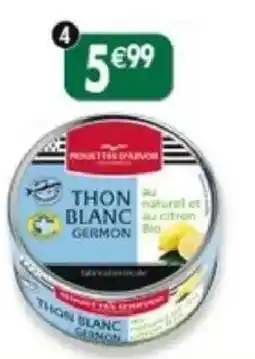 Maximo Thon blanc germon au naturel et au citron bio offre