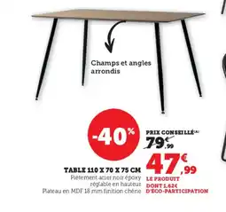 Hyper U Table offre