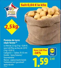 Lidl Pomme de terre chair ferme offre