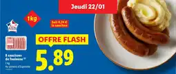 Lidl 8 saucisses de Toulouse offre