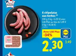 Lidl 6 chipolatas aux herbes offre