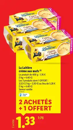 Lidl LA LAITIÈRE crème aux œufs offre