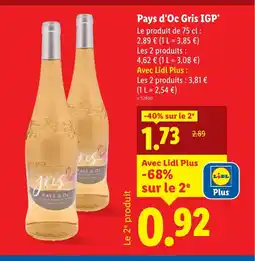 Lidl Pays d'Oc Gris IGP offre