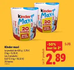 Lidl KINDER maxi offre