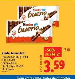 Lidl KINDER bueno lait offre