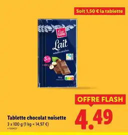 Lidl Tablette chocolat noisette offre