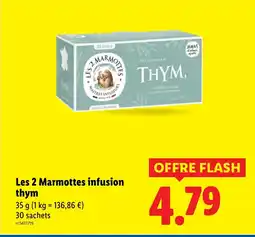 Lidl Les 2 Marmottes infusion thym offre