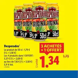 Lidl DESPERADOS offre