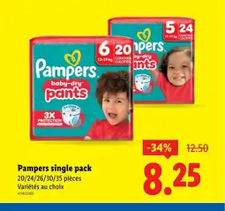 Lidl PAMPERS single pack offre