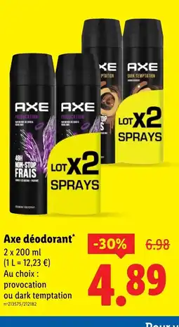 Lidl AXE déodorant offre