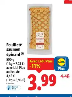 Lidl Feuilleté saumon épinard offre