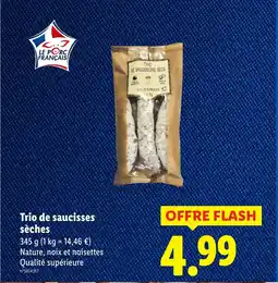 Lidl Trio de saucisses sèches offre