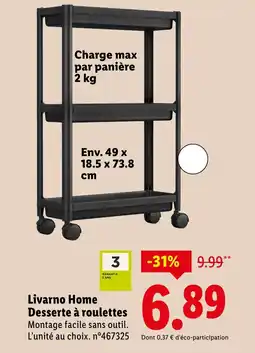 Lidl LIVARNO HOME Desserte à roulettes offre