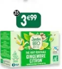 Maximo Thé vert gingembre citron. extraits de citron et citron vert Jardin Bio-20 sachets-30g offre