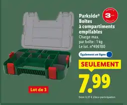 Lidl PARKSIDE Boîtes à compartiments empilables offre