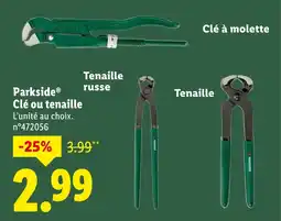 Lidl PARKSIDE Clé ou tenaille offre