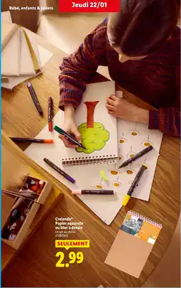 Lidl CRELANDO Papier aquarelle ou bloc à dessin offre