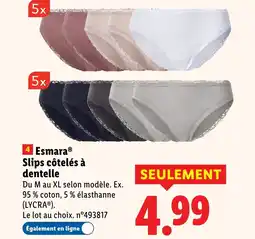Lidl ESMARA Slips côtelés à dentelle offre