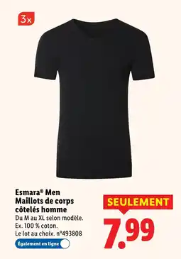 Lidl ESMARA MEN Maillots de corps côtelés homme offre
