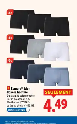 Lidl ESMARA MEN Boxers homme offre