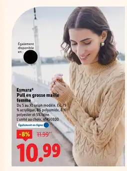 Lidl ESMARA Pull en grosse maille femme offre