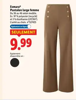 Lidl ESMARA Pantalon large femme offre