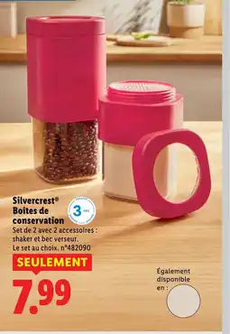 Lidl SILVERCREST Boites de conservation offre