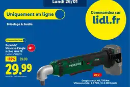 Lidl PARKSIDE Visseuse d'angle à choc sans fil offre