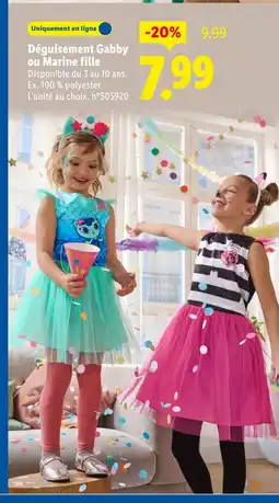 Lidl Déguisement Gabby ou Marine fille offre