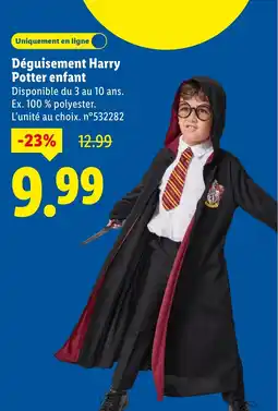 Lidl Déguisement Harry Potter enfant offre