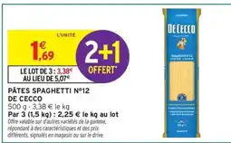 Intermarché Hyper DE CECCO Pâtes spaghetti n°12 offre