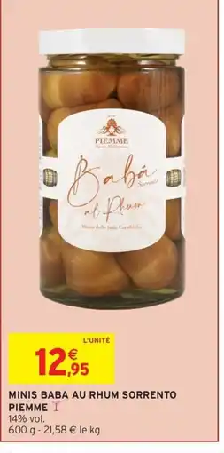 Intermarché Hyper Minis baba au rhum sorrento piemme offre