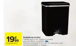 Carrefour Poubelle de tri noire offre