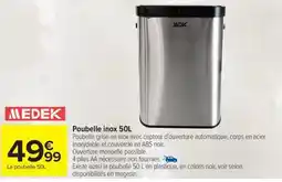 Carrefour MEDEK Poubelle inox offre