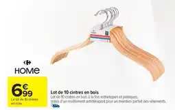 Carrefour Le lot de 10 cintres en bois offre