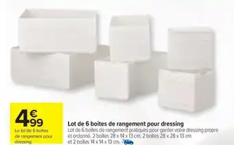 Lot de 6 boites de rangement pour dressing