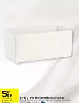 Carrefour Lot de 2 boites de rangement pour chaussures offre