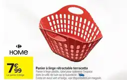 Carrefour Panier à linge rétractable terracotta offre