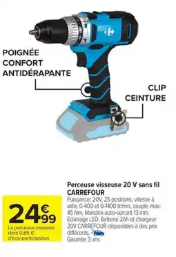 Carrefour Perceuse visseuse 20 v sans fil carrefour offre