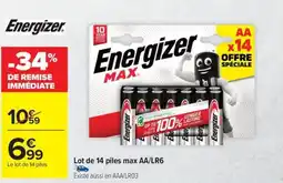 Carrefour ENERGIZER Lot de 14 piles max AA/LR6 offre