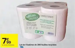 Carrefour Lot de 4 bobines de 300 feuilles recyclées offre